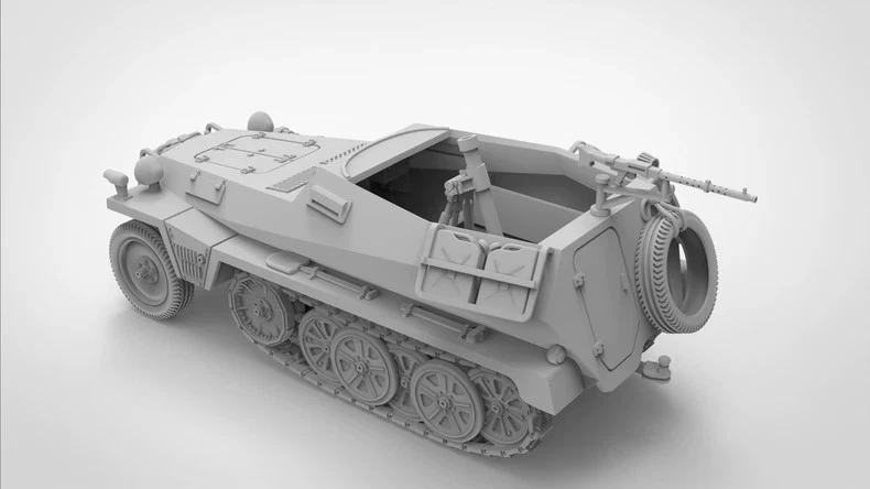 3D Printed 1/72/87/144 German Sd.Kfz.250/7 Half Track Mortar Vehicle Model Kit - Image 4 of 4