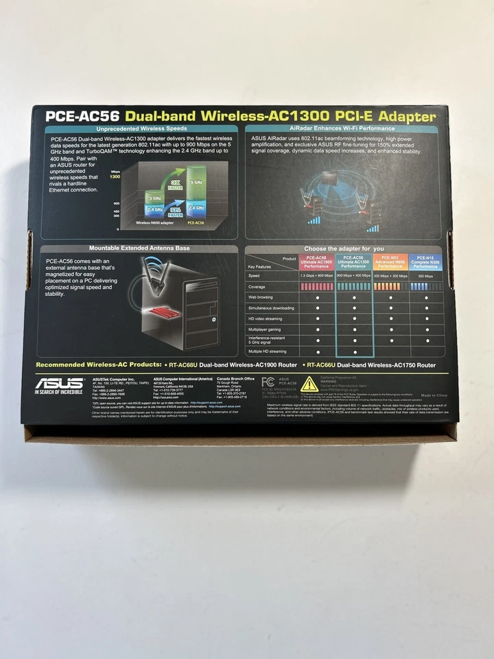 ASUS PCE-AC56 1300Mbps WiFi Adapter - New Open Box - Image 2 of 4