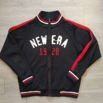 Vintage New Era Jacket Large Spell Out Full Zip Track Varsity Black  Streetwear