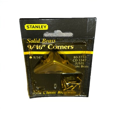 Stanley Made In USA 80-3710 Classic Brassware 9/16'' Corners 4 in Sealed Package