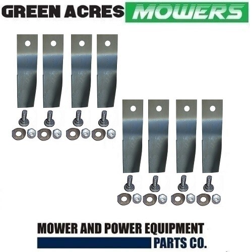 8x Blades & Bolts Kit for Husqvarna MTD Ride on Mowers w/ Swing Back Blade - Picture 2 of 3