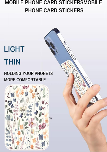 Phone Card Holder, Dual Pocket Leather Phone Wallet Adhesive Stick On, Cute Card - Picture 3 of 5