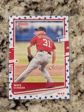 2020 Donruss Max Scherzer #123 Independence Day Variation Red Jersey Nationals 