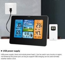 Digital LCD Indoor Outdoor Weather Station Clock Calendar Thermometer Wireless — image 5