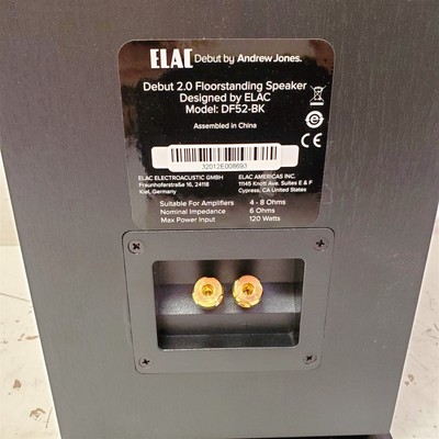 Elac Debut 2.0 F5.2 Floorstanding Speaker, Black (Each)