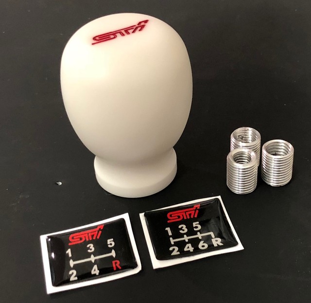 Manual JDM Style STi Racing WH/RD Shift Knob For Subaru WRX STi Legacy