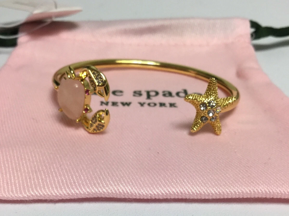 Bracciale flessibile Kate Spade New York stella marina granchio e stelle marine nuovo