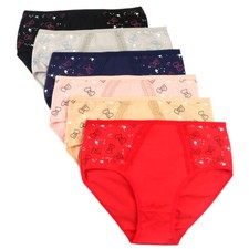 6PCS Women Cotton Breathable Panties Underwear Hight waist Seamless Briefs