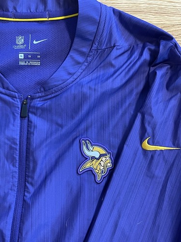 Nike NFL OnField Apparel Minnesota Vikings 1/4 Zip Windbreaker Jacket Mens XL - Picture 9 of 14
