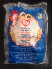 1999 McDonald's Ty Teenie Beanie 3 SMOOCHY THE FROG-  Rare, Error  Retired 