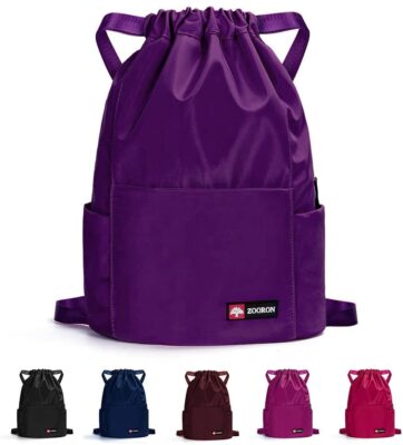 Risefit Burgundy Drawstring Waterproof Gym Backpack Risefit Waterproof Drawstring Bag, Gym Bag Sackpack Sports  main image 2