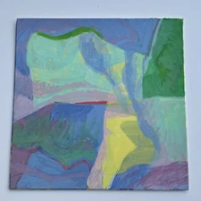 ABSTRACT PAINTING MODERNISM LISTED NOREEN LARINDE FEMINIST VINTAGE RARE WOMAN