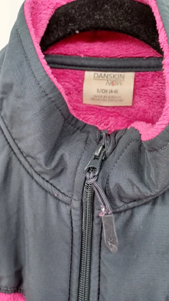 Suéter polar para mujer DANSKIN NOW pequeño rosa cremallera completa. Foto 4 de 4