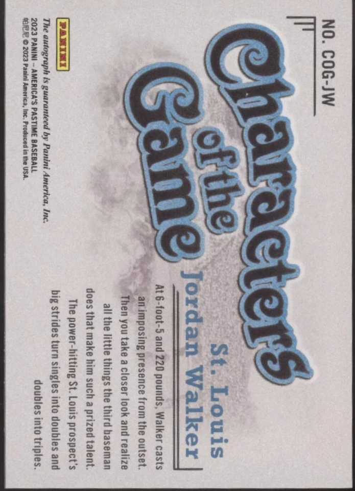 Jordan Walker 2023 Panini America's Pastime Characters of the Game Auto 34/50 - Image 2 of 2