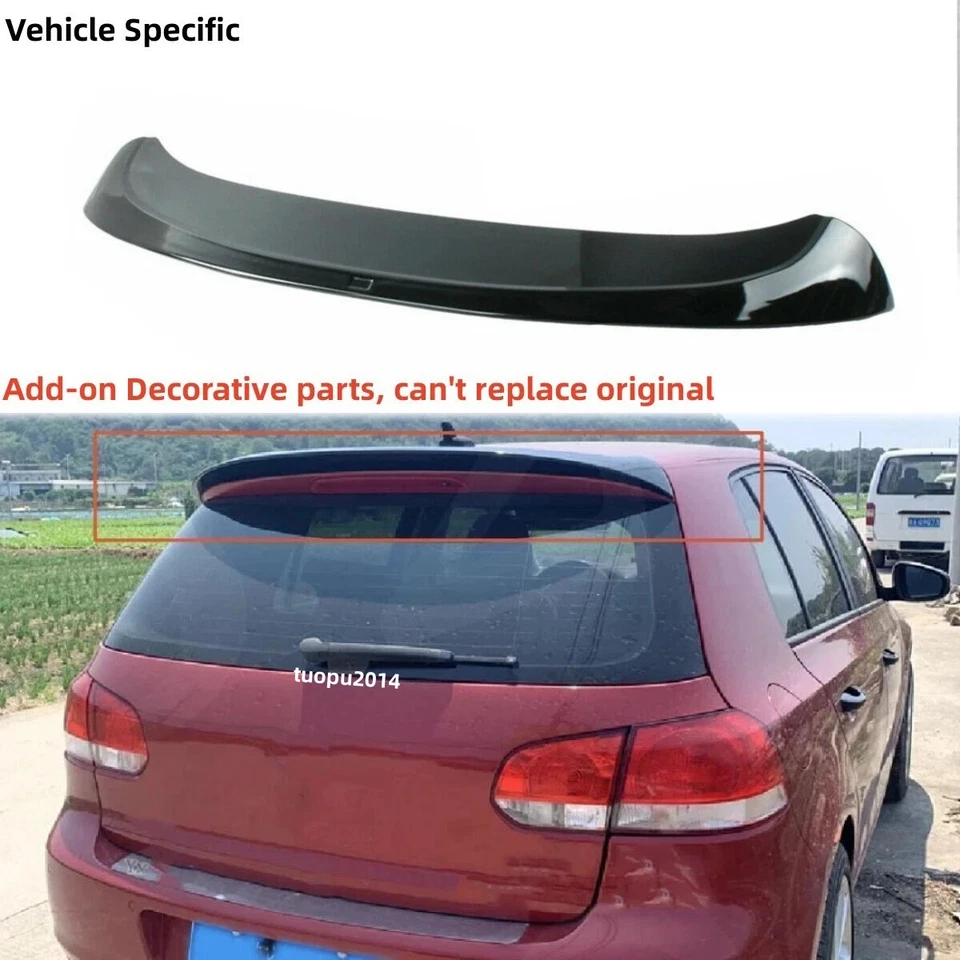 For VW Volkswagen Golf Hatch MK6 Rear Roof Window Spoiler Wing Gloss Black 10-14 Foto 2 de 4
