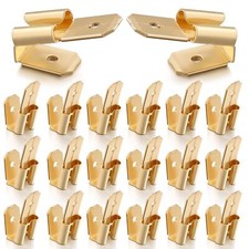 25 Pcs Piggyback Spade Connectors Dual Male/Female Brass Crimp Terminal Kit