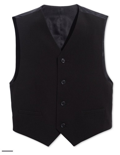 Boys Calvin Klein Formal Black Vest& Maroon Shirt Size 14 /16 Preowned - Picture 6 of 7