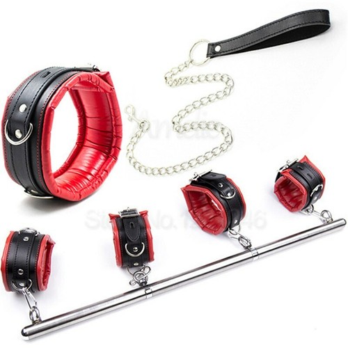 Stainless Steel Adjustable Spreader Bar binding Set Slaves Handcuffs Restraints - Picture 23 of 25