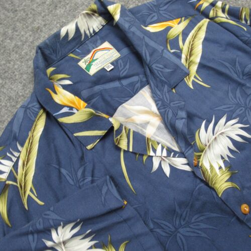 Vintage Paradise Found Shirt Men 3XL Camp Magnum PI Hawaiian USA Bird Paradise