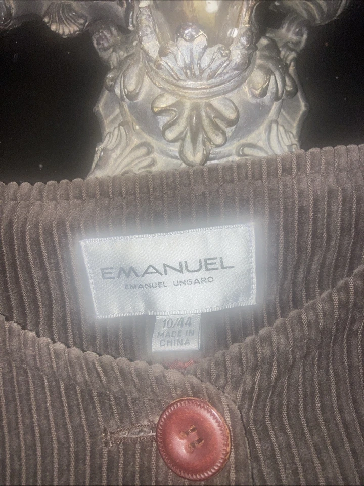 Abrigo de pana verde vintage 1990 Emanuel Emanuel Ungaro Gruppo GFT talla 10/44 Foto 2 de 4