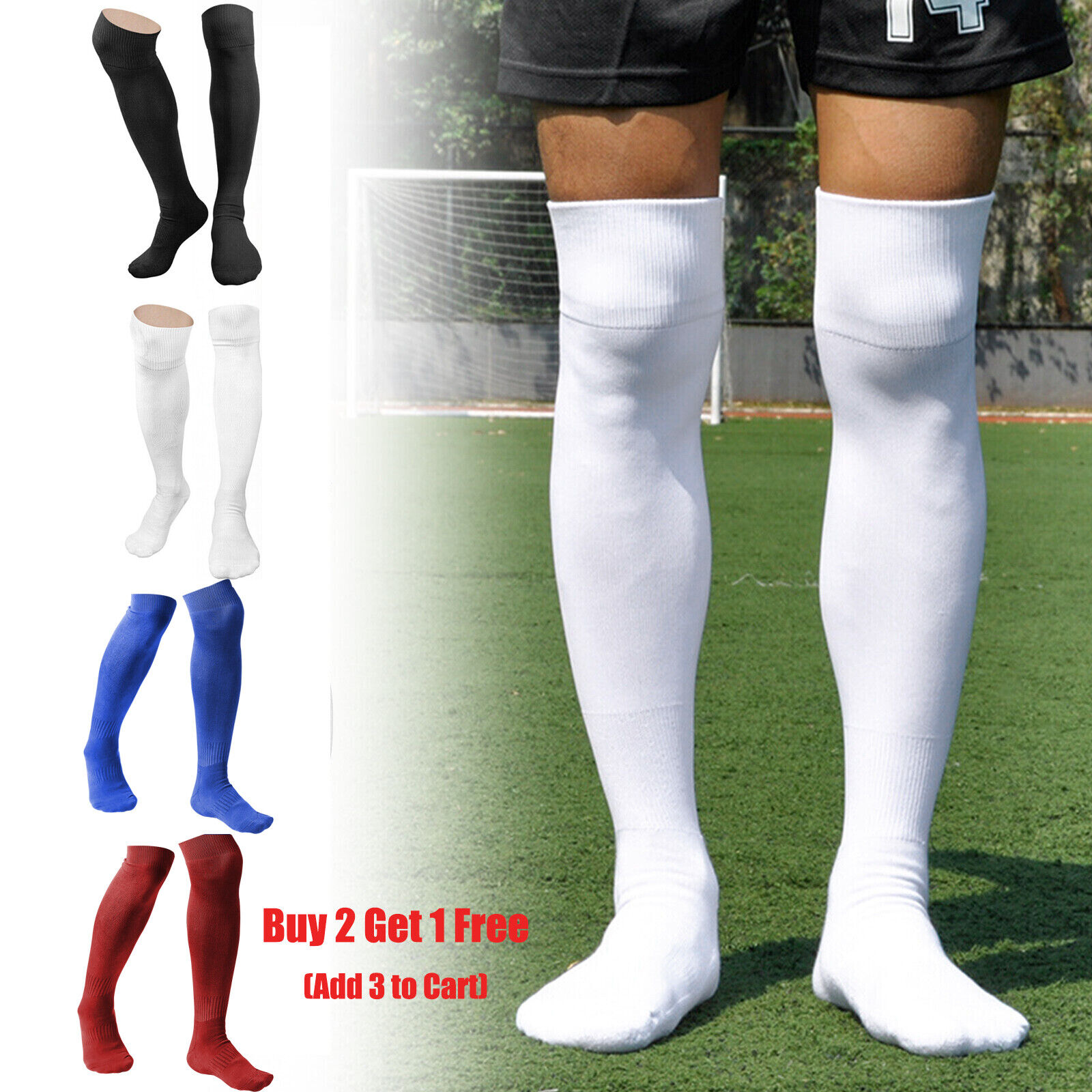Men Sports Football Baseball Soccer Long Over Knee High Socks Hockey Unisex Gift