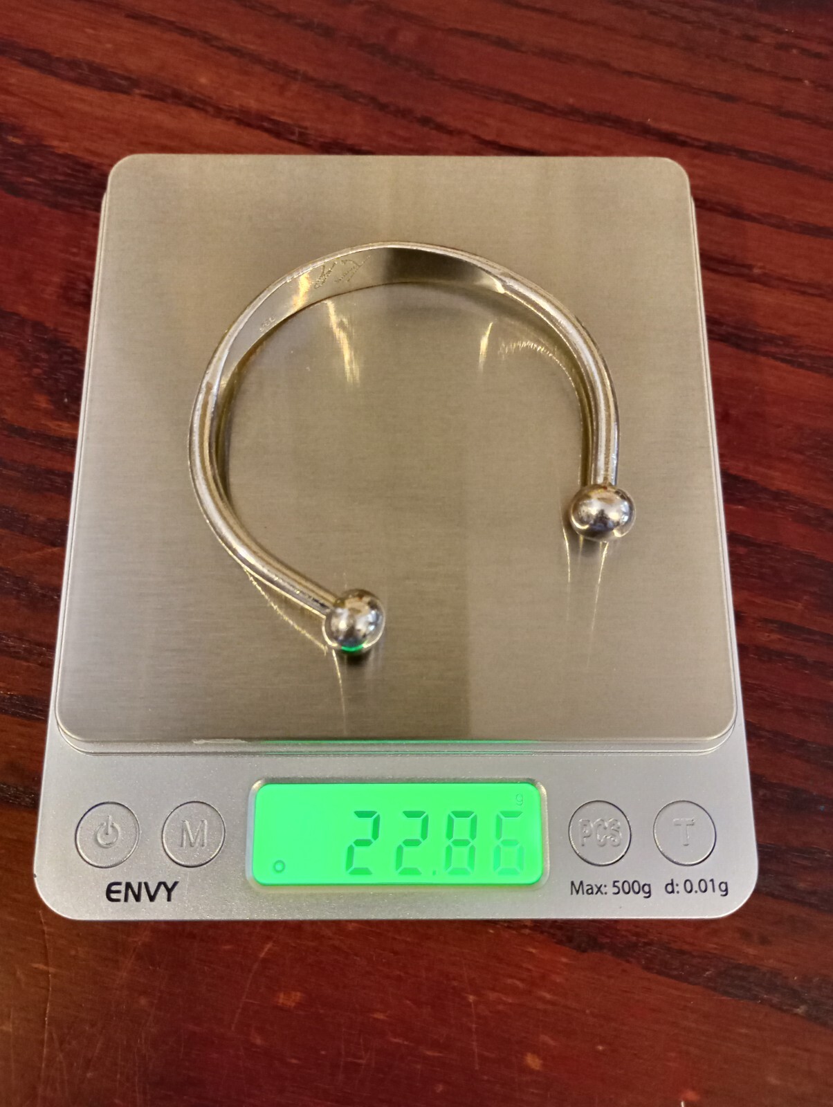 Solid Silver 925 Bangle  Bracelet 22g Vintage Hal… - image 7