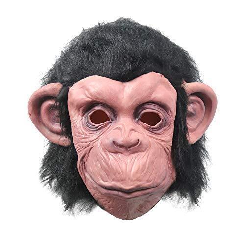 Black Chimp Mask Latex Full Head Mask For Halloween Costume Cosplay Party Props