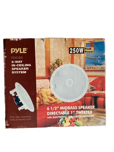 Pyle Home Audio 6.5" 2-Way Midbass In-Celing Speaker System One Pair PDIC60 - Picture 1 of 7
