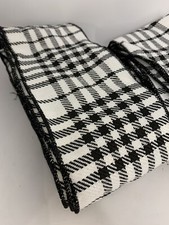 Black White Plaid 10 Yards Wired Ribbon for Tree Wreaths Garlands Bows 2 pieces