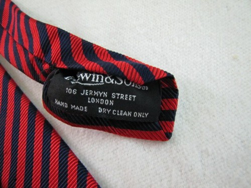 TM LEWIN Seidenkrawatte dunkelblau rot Streifen Luxus formell Jermyn Street - Bild 6 von 6