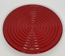 Chantal Red Ceramic Round Trivet 8" Handcrafted in Italy