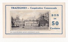 1914-18 TRAZEGNIES, BELGIUM - 50 CENTIMES BANKNOTE: Emergency Currency/ Notgeld