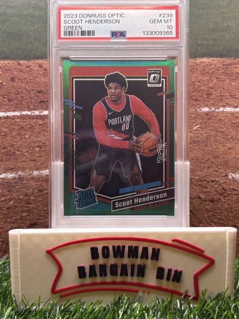 2023 Donruss Optic Basketball Scoot Henderson Green Prizm RC 1/5 PSA 10 - Pop 1