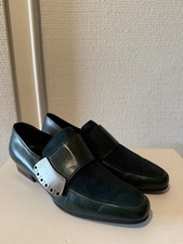 Vintage Colette Schuhe Loafer Dunkelgrün Leder Gr. 36,5 Pirelli Sohle