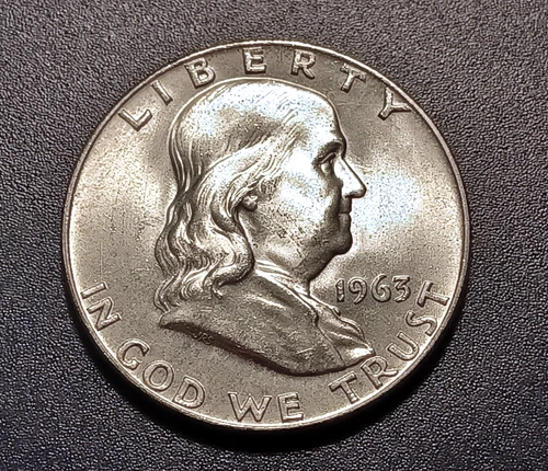 Gem BU FBL 1963-D Franklin Half Dollar