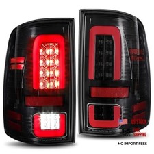 Black LED Tail Lights Brake Rear Lamps - Blackout Style - Clear Lens