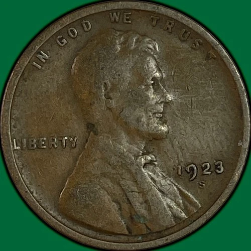 1923-S Lincoln Wheat Cent Fine F Coin #34332