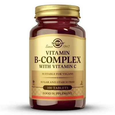 B-Komplex mit Vitamin C 100 Tabletten Solgar