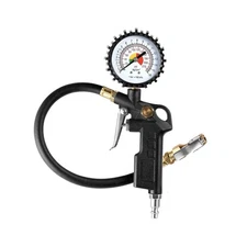 CZC AUTO Tire Inflator Deflator Air Pressure Gauge with Rubber Hose, 2-1/2" D...