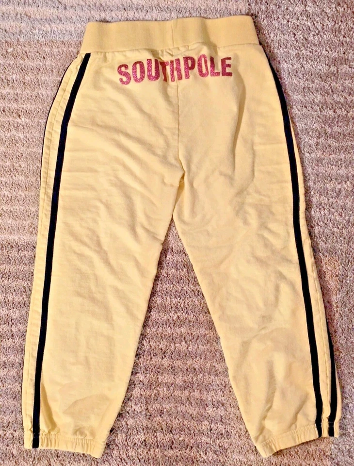 Southpole Girls Yellow Sweatpants XL Y2K Style Glitter Logo Track Pants 14-16 - Image 2 of 4
