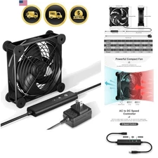 Computer Fan 120mm AC DC Cooling Fan 5 Speed Controller Quiet PC Chassis Fan