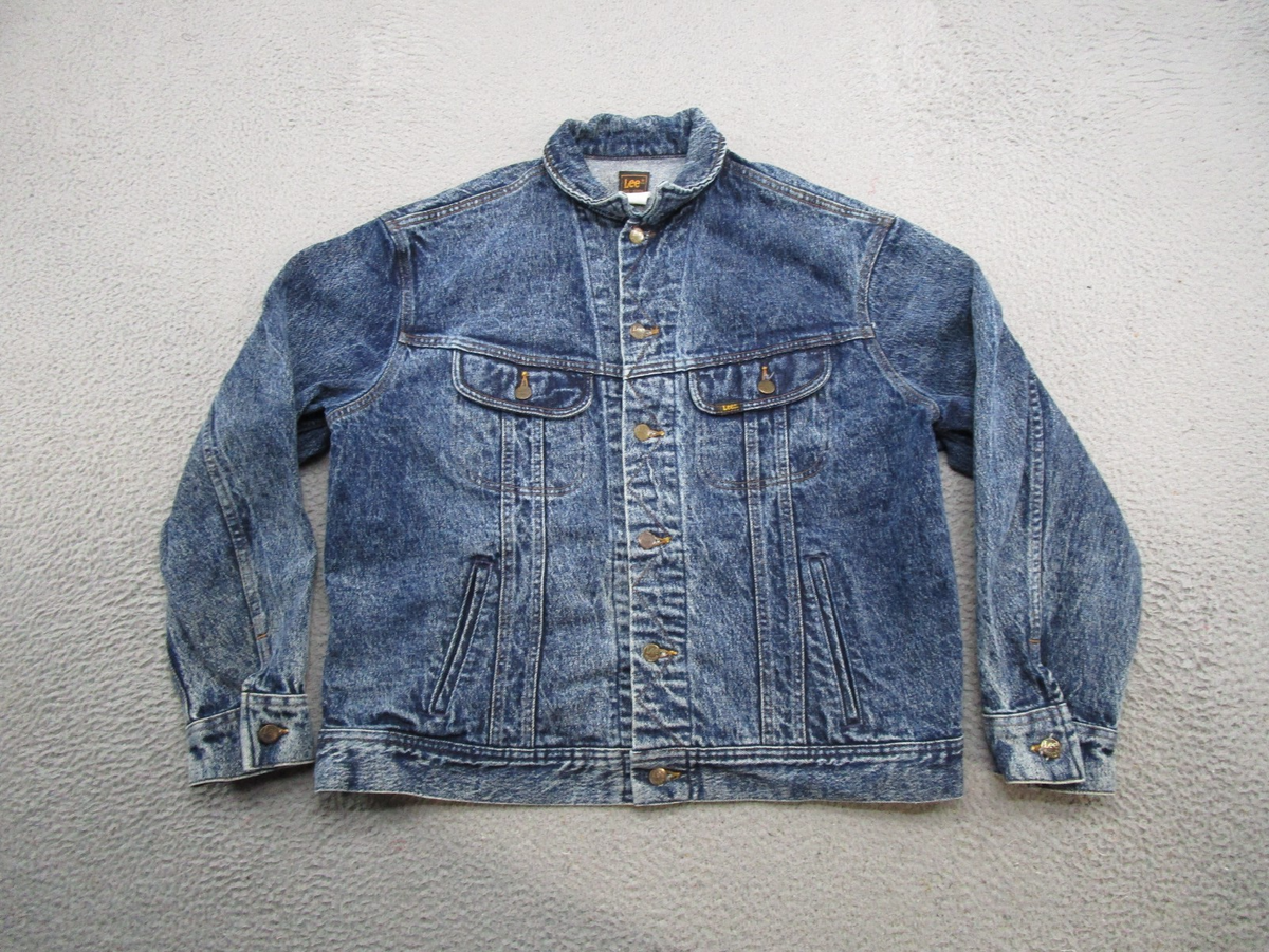 Vintage Lee M.R. Denim Jacket Mens Chest 44 Blue Stonewash USA 