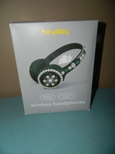 Heyday Wireless Headphones Bluetooth Green Jeweled 40 Hours Playback New Box