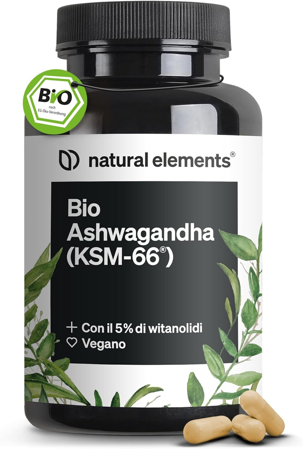 Analisi Ashwagandha KSM-66 Bio | 5% Withanolidi | 180 Caps Vegan