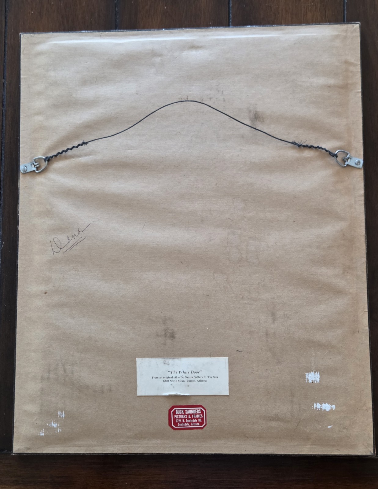 Ted DeGrazia Hand Signed Print "The White Dove" Framed Art 17.5x14.25