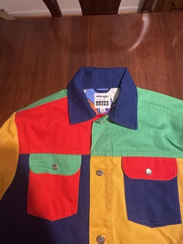 Men’s Wrangler jean jacket Medium - Happy Socks Collab Sample image 2