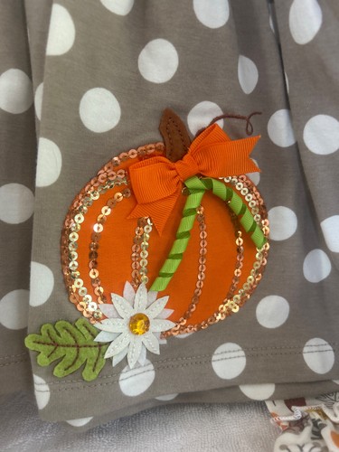 Set Pantaloni Camicia Pois Zucca Autunno Ragazze Rare Edizioni 18m - Foto 2 di 9