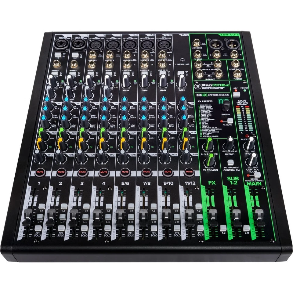 Mackie ProFX12v3 12-Channel Mixer with Effects + SKP 3-Pack Microphones & Cables - Image 3 of 4