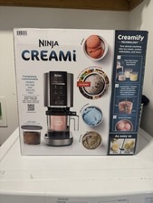 Ninja CREAMi 7-in-1 Ice Cream Maker Black Silver Creamify Tech 4 Pints BPA Free