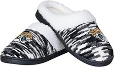 FOCO Womens NFL Sherpa Lined Colorblend Slippers Jacksonville Jaguars Small 5-6